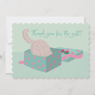 Carte Merci pour le chat cadeau Cute Cat dans boîte cade