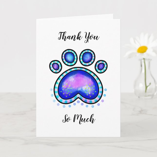 Carte Merci pour prendre soin de mon chien animal de com (Petite plante)