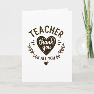 Carte Merci pour tout ce que vous faites enseignant