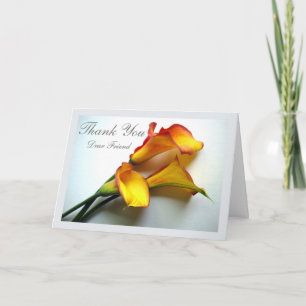 Carte Merci pour une chère amie Calla Lilies