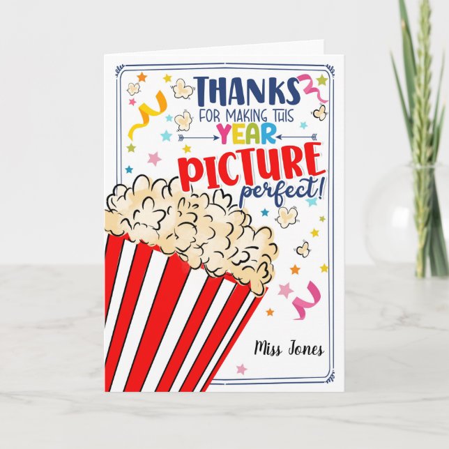 Carte Merci pour une photo parfaite année cadeau enseign (Devant)