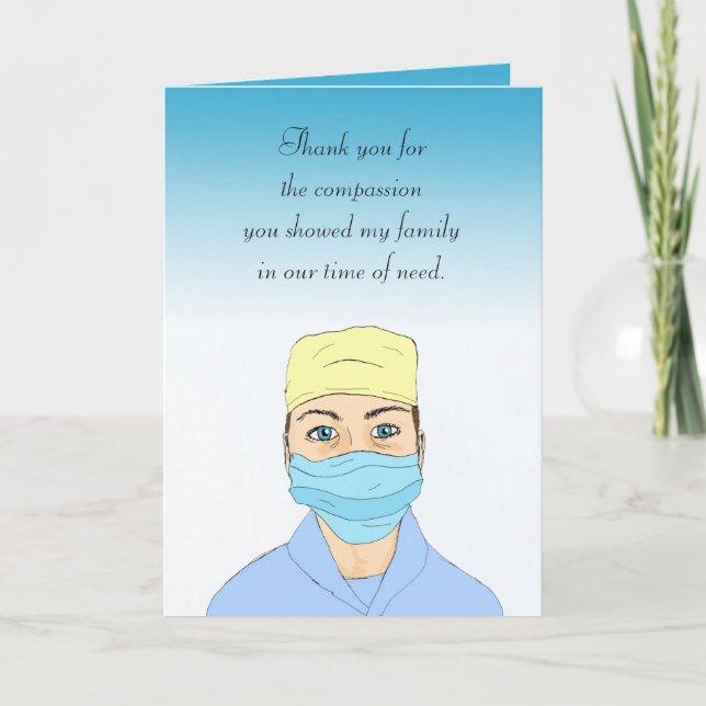 Carte Merci pour votre compassion pour l'infirmière ou l (Devant)