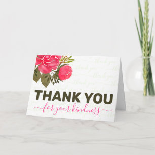 Carte Merci pour votre gentillesse florale merci