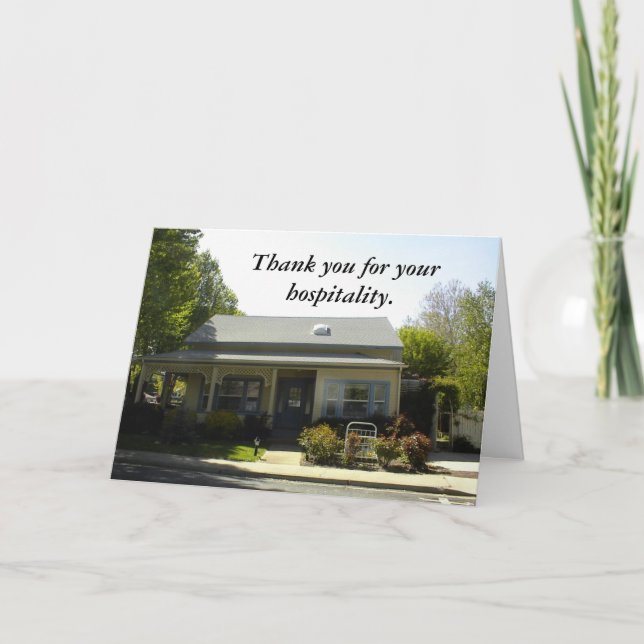 Carte : Merci pour votre hospitalité. (Devant)