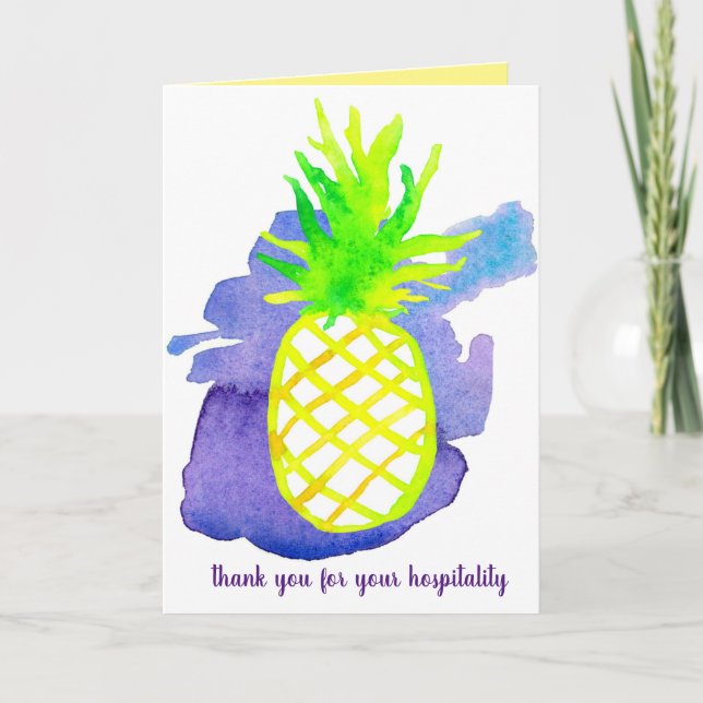 Carte Merci Pour Votre Hospitalité Fruits Pinapple (Devant)