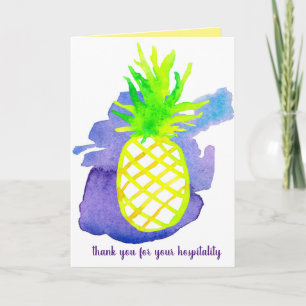 Carte Merci Pour Votre Hospitalité Fruits Pinapple