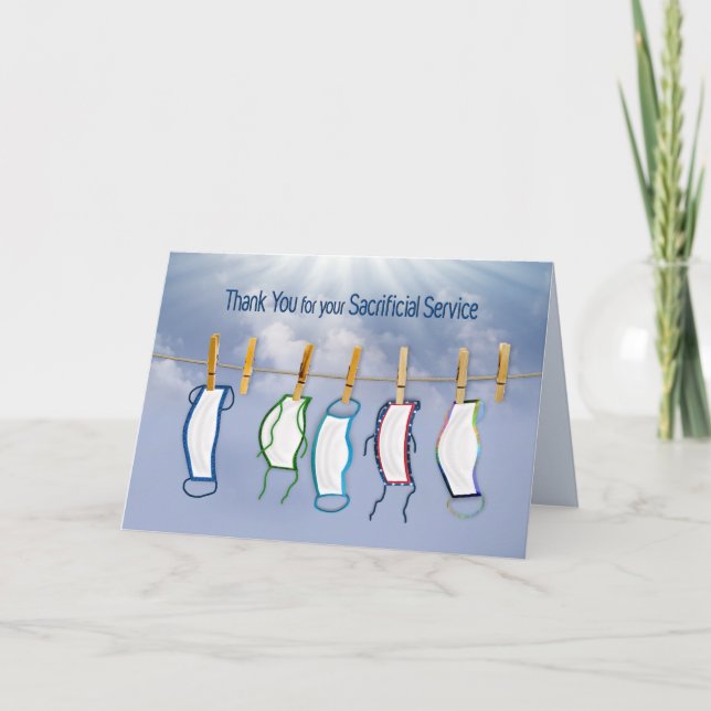 Carte Merci pour votre service, Coronavirus COVID-19, (Devant)