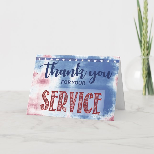 Carte Merci Pour Votre Service Militaire Appréciation (Devant)