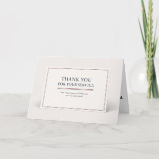Carte Merci pour votre service - Militaires en activité