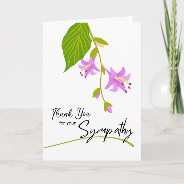 Carte Merci pour votre Sympathie Fleurs et feuilles de H (Devant)