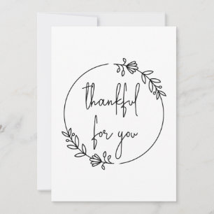 Carte "merci pour vous" moderne simple fleuri Wreath