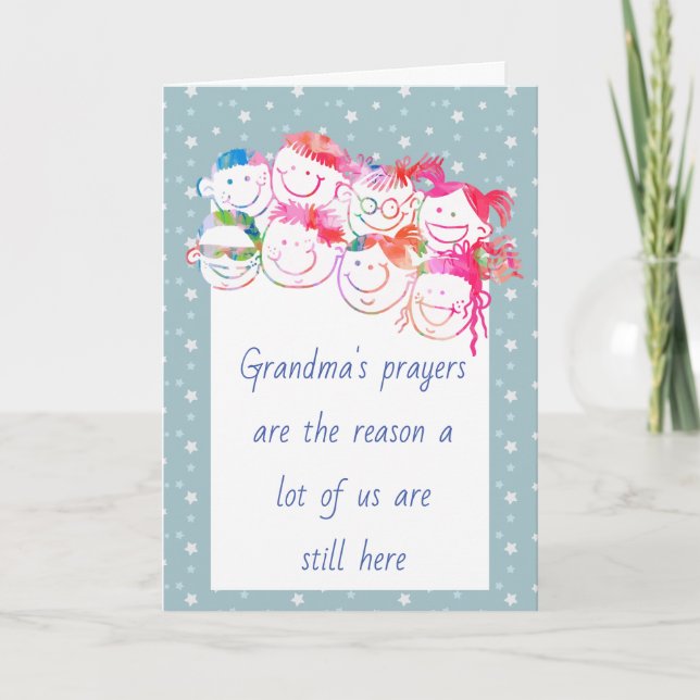 Carte Merci Prayers Grand-mère Citation amusante Inspira (Devant)