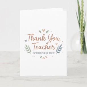 Carte Merci Professeur de Nous Aider à Grandir