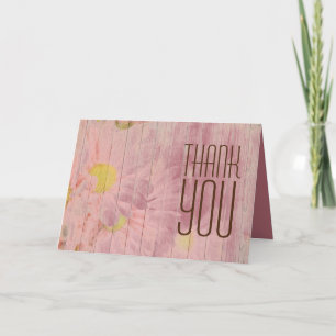 Carte Merci professionnel Rose or Floral Minimaliste