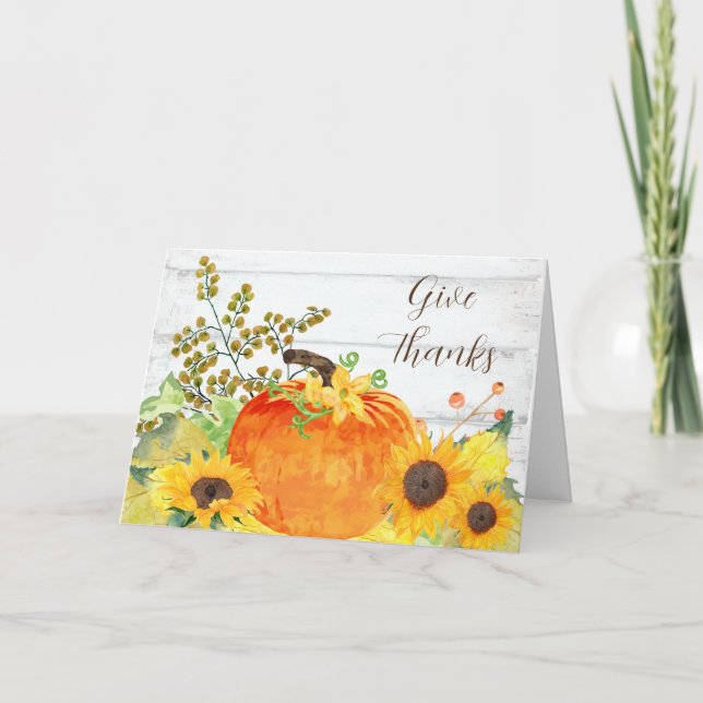 Carte Merci Russe Citrouille et Sunflower Card (Devant)