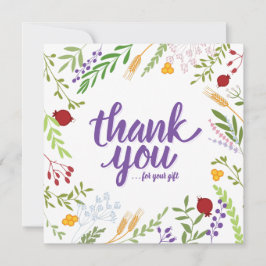 Carte Merci Script Whimsical Spring Floral