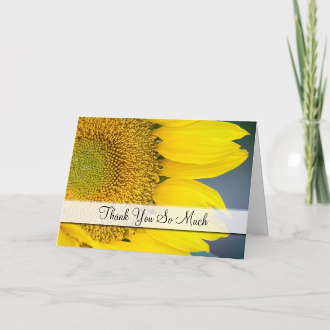 Carte Merci Tournesol Fermer la photo (Devant)