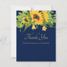 Merci Tournesols Bleu Marine
