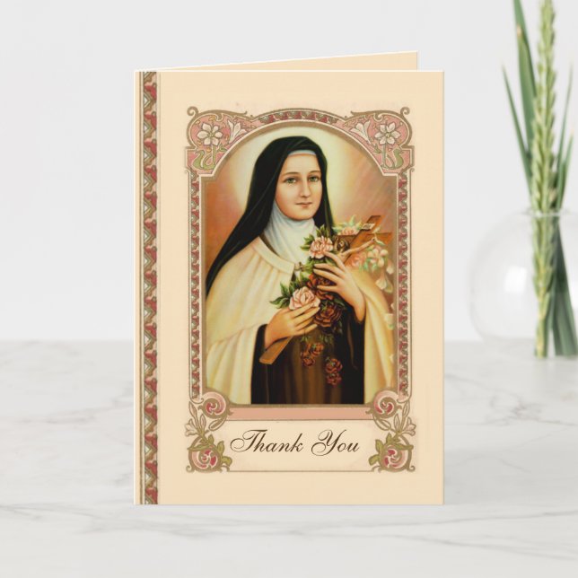 Carte Merci traditionnel catholique Saint-Thérèse (Devant)