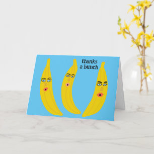 Carte MERCI UN BUNCH Funny Bananes Merci mignonne