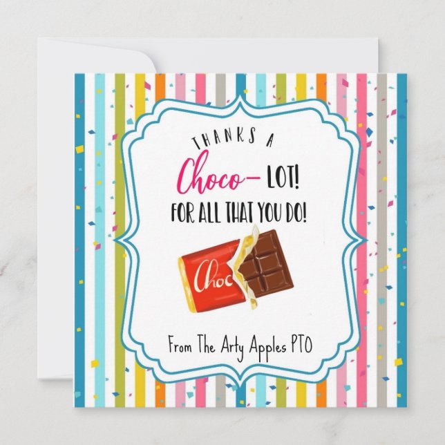 Carte Merci un chocolat-lot pour tout ce que vous faites (Devant)