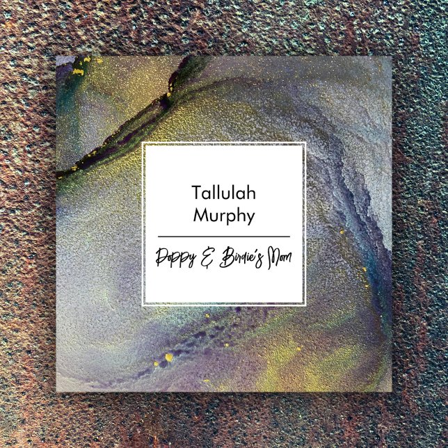 Carte mère Abstraite Denim Blue & Gold Liquid Art (Créateur téléchargé)