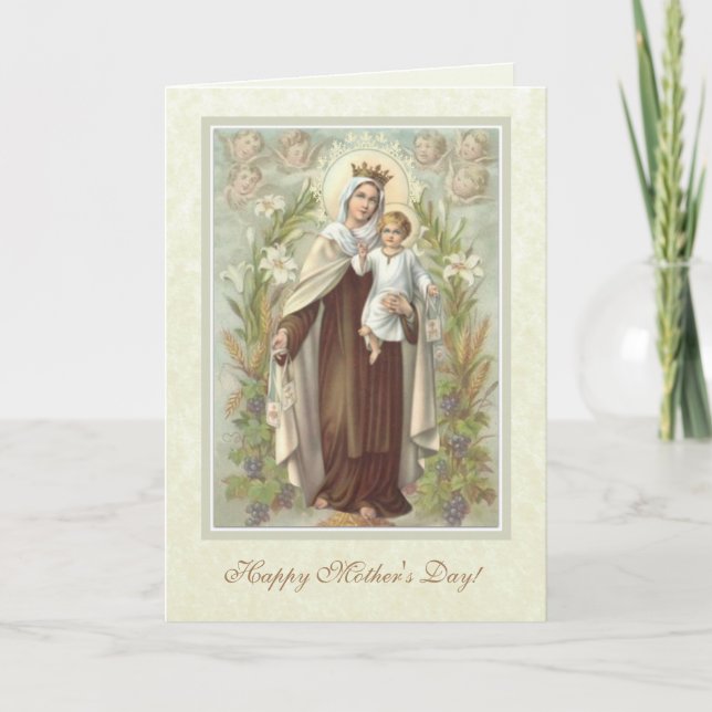 Carte Mère bénie religieuse Mary notre Madame le mont (Devant)