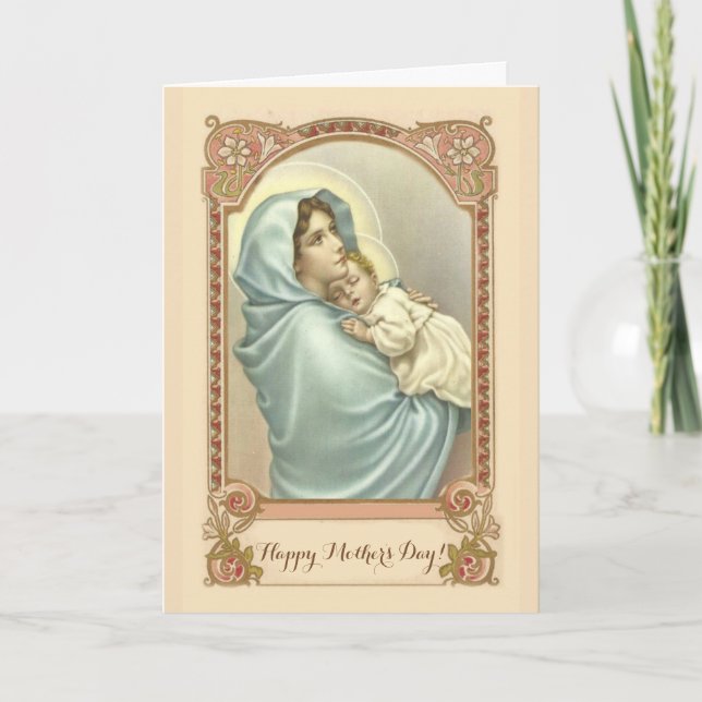 Carte Mère catholique Mary de jour de mères (Devant)