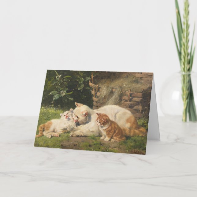 Carte Mère Chat avec chatons | Julius Adam le Jeune (Devant)