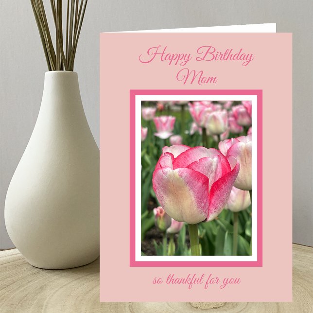 Carte mère Christian Birthday Pink Tulips (Créateur téléchargé)