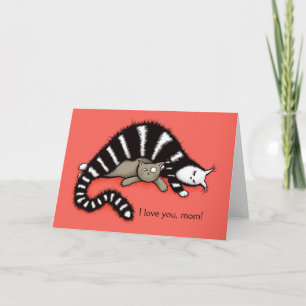 Carte Mère de chat protège son Kitty Mères Fête Amour Ma