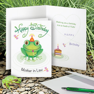 Carte Mère en droit Anniversaire Grenouille ayant des cr
