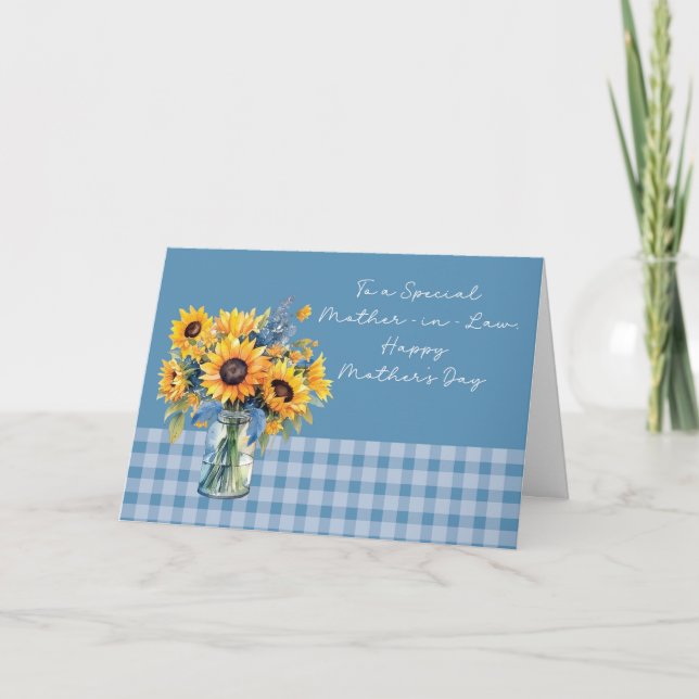 Carte Mère en droit Fête des Mères Fleurs de soleil à Ma (Devant)