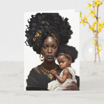 Carte mère et bébé afro-américain, carte de fête d