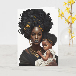 Carte mère et bébé afro-américain, carte de fête d