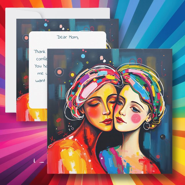 Carte Mère et fille Art Abstrait Fête des mères (Créateur téléchargé)