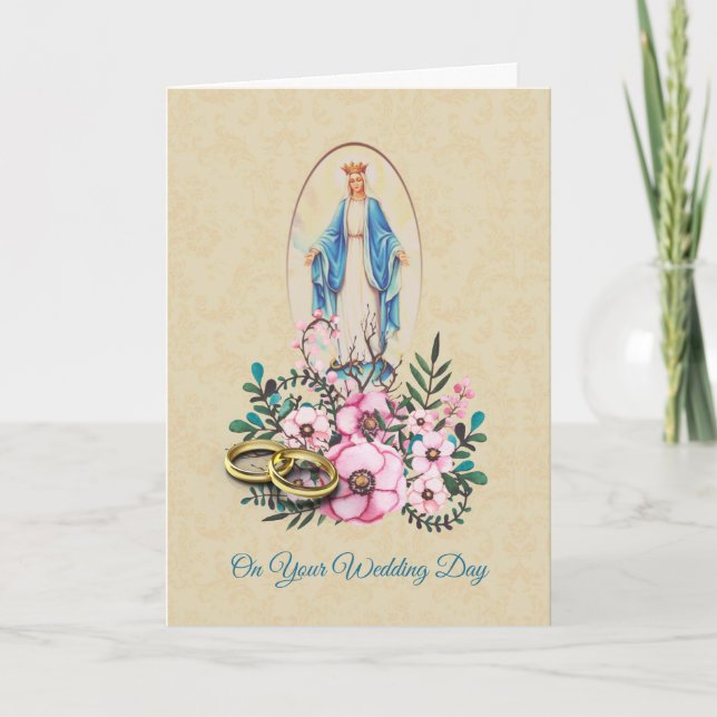 Carte Mère Mary de Vierge d'anneaux de mariage avec des (Devant)