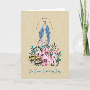 Carte Mère Mary de Vierge d'anneaux de mariage avec des