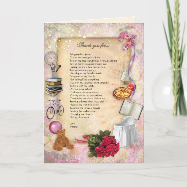 Carte mère Merci (personnalisable) (Devant)