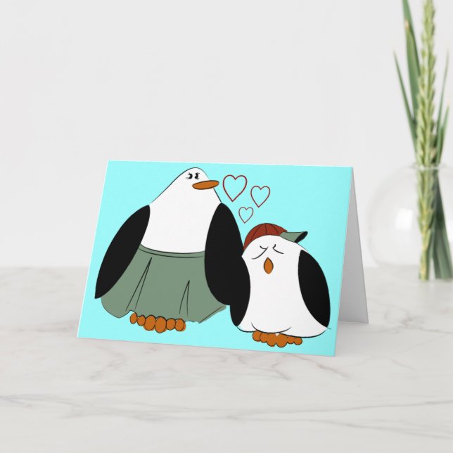 Carte Mère Son Penguins Anniversaire (Devant)