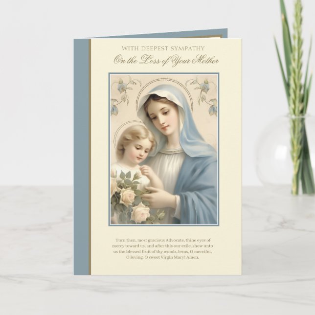 Carte Mère Sympathie Condolence Vierge Marie Jésus (Devant)