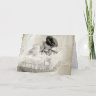 Carte Mère vintage Bébé baisant à Bassinet