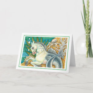Carte MERHORSE & OCTOPUS BLANC, UNICORN IMAGINAIRE Vide