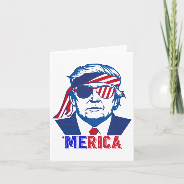 Carte Merica Trump 4 juillet heureux Trump Drapeau améri (Devant)