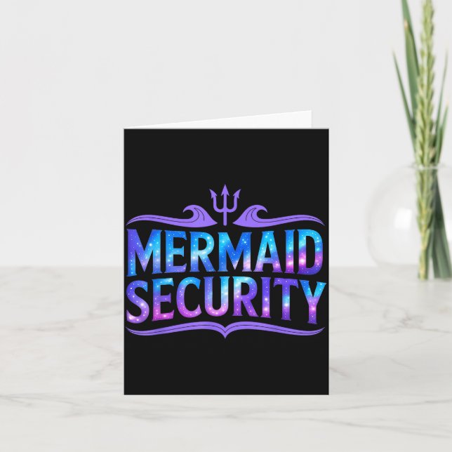 Carte Mermaid Security Funny Dad Father Daughter Birthda (Devant)