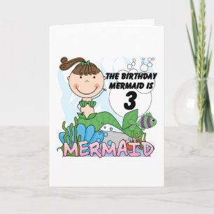 Carte Mermaid T-shirts et cadeaux pour le 3ème anniversa