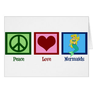 Carte Mermaids Peace Love