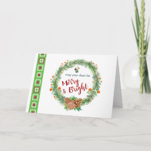 Carte Merry & Bright Christmas Wreath