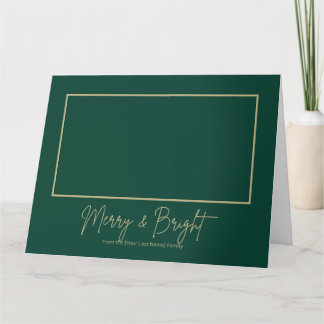 Carte Merry & Bright Elegant Green GFolded Greeting Card