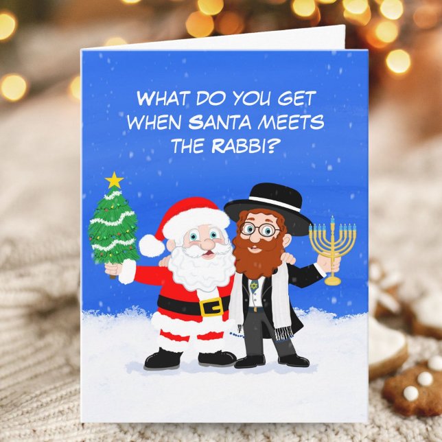 Carte Merry Chrismukkah Père Noël rencontre le rabbin dr (Créateur téléchargé)
